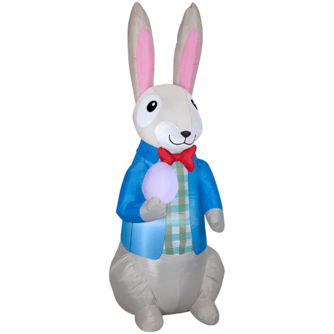 Gemmy Inflatables Inflatable Party Decorations 7' Dapper Easter Bunny w/ Easter Egg by Gemmy Inflatable 781880270317 440803 7' Dapper Easter Bunny w/ Easter Egg by Gemmy Inflatable SKU# 440803