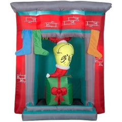 Gemmy Inflatables Inflatable Party Decorations 7' Dr. Seuss's The Grinch in Chimney w/ Present and Stockings by Gemmy Inflatables 781880246879 112299 - 3723705 7' Dr. Seuss's Grinch in Chimney Present Stockings Gemmy Inflatables
