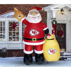 7' NFL Kansas City Chiefs Santa Claus by Gemmy Inflatables