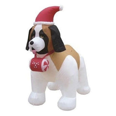Gemmy Inflatables Inflatable Party Decorations 7' St. Bernard Wearing Santa Hat by Gemmy Inflatable 781880206583 Y146