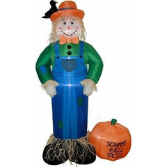 Gemmy Inflatables Inflatable Party Decorations 7' Thanksgiving Scarecrow Standing Next To Pumpkin by Gemmy Inflatables 781880274957 GTF00048-7