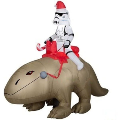 Gemmy Inflatables Inflatable Party Decorations 8' Christmas Disney Star Wars Stormtrooper Riding a Dewback Scene by Gemmy Inflatables 781880204862 19928 8' Christmas Disney StarWars Stormtrooper Dewback Gemmy Inflatables