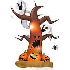 Gemmy Inflatables Inflatable Party Decorations 8' Dead Tree w/ Ghosts, Pumpkins, and Hanging Spider by Gemmy Inflatables 781880280750 23391 8' Dead Tree Ghosts Pumpkins Hanging Spider by Gemmy Inflatables