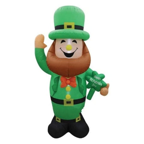 Gemmy Inflatables Inflatable Party Decorations 8'H Air Blown Inflatable St. Patrick's Day Leprechaun w/ Sign by Gemmy Inflatable 781880235774 GTP00001-8 8' Air Blown Inflatable St. Patrick's Day Leprechaun w Sign GTP00001-8