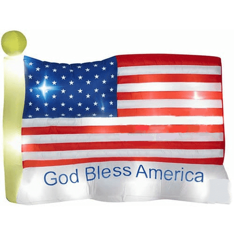Gemmy Inflatables Inflatable Party Decorations 8' Patriotic “God Bless America” United States of America Flag! by Gemmy Inflatable 781880266075 32289 8' Patriotic “God Bless America” United States of America Flag!