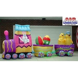 Gemmy Inflatables Lawn Ornaments & Garden Sculptures 15' Easter Bunny Deluxe Train! by Gemmy Inflatable 781880208150 Y606 15' Easter Bunny Deluxe Train! by Gemmy Inflatable SKU# Y606