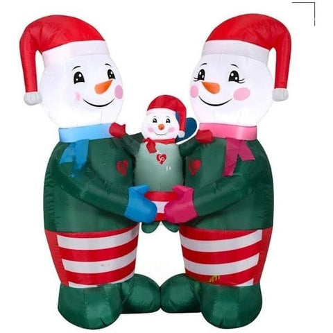Gemmy Inflatables Lawn Ornaments & Garden Sculptures 4' Snowman Pajama Family Scene by Gemmy Inflatables 781880212133 35931