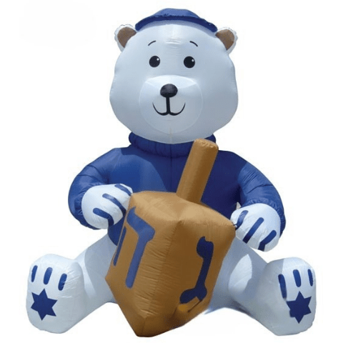 Gemmy Inflatables Special Event Inflatables 11' Air Blown Inflatable Hanukkah Bear w/ Dreidel  by Gemmy Inflatables
