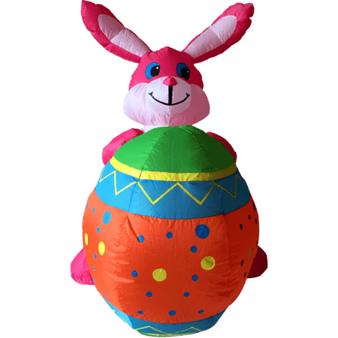 Gemmy Inflatables Special Event Inflatables 4' Air Blown Inflatable Pink Bunny Holding Easter Egg by Gemmy Inflatable QM2014E0277-120