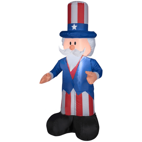 Gemmy Inflatables Special Event Inflatables 4' Patriotic Uncle Sam by Gemmy Inflatable 44244 4' Patriotic Uncle Sam by Gemmy Inflatable SKU# 44244