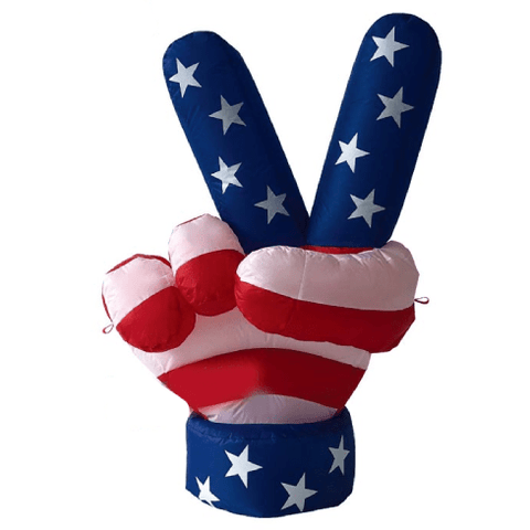 Gemmy Inflatables Special Event Inflatables 4' USA Peace Hand by Gemmy Inflatable Y725L 4' USA Peace Hand by Gemmy Inflatable SKU# Y725L