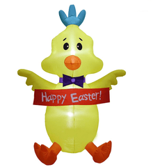 Gemmy Inflatables Special Event Inflatables 5' Air Blown Inflatable Easter Chick Holding "Happy Easter" Banner by Gemmy Inflatable LDO2017E1449-150