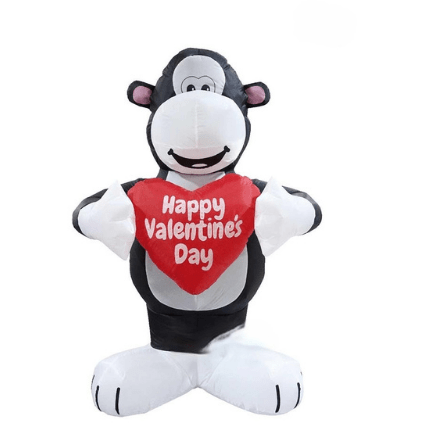 Gemmy Inflatables Special Event Inflatables 5' Air Blown Inflatable Valentine's Day Gorilla w/ Heart by Gemmy Inflatables Y316L 5' Air Blown Valentine's Day Gorilla w/ Heart by Gemmy Inflatables