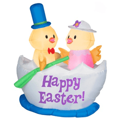 Gemmy Inflatables Special Event Inflatables 5' Easter Chicks in Easter Egg Boat Scene by Gemmy Inflatable 44077 5' Easter Chicks in Easter Egg Boat Scene Gemmy Inflatable SKU # 44077