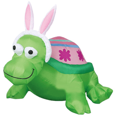 Gemmy Inflatables Special Event Inflatables 5' Inflatable Easter Turtle w/ Egg Shell and Bunny Ears by Gemmy Inflatable Y622L