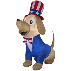 Gemmy Inflatables Special Event Inflatables 5' Inflatable Fourth of July Patriotic Pooch by Gemmy Inflatable 086786489734 48973 5' Inflatable Fourth of July Patriotic Pooch by Gemmy Inflatable 48973