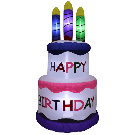 Gemmy Inflatables Special Event Inflatables 5' Inflatable Happy Birthday Cake w/ Candles by Gemmy Inflatable GTN00006-5