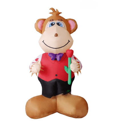 Gemmy Inflatables Special Event Inflatables 6' Air Blown Inflatable Valentine's Day Monkey Holding Rose by Gemmy Inflatables Y319 6' Air Blown Valentine's Day Monkey Holding Rose by Gemmy Inflatables