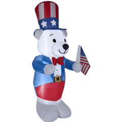 Gemmy Inflatables Special Event Inflatables 6' Inflatable Fourth of July White Bear by Gemmy Inflatable 687554267020 49624 6' Inflatable Fourth of July White Bear by Gemmy Inflatable 49624