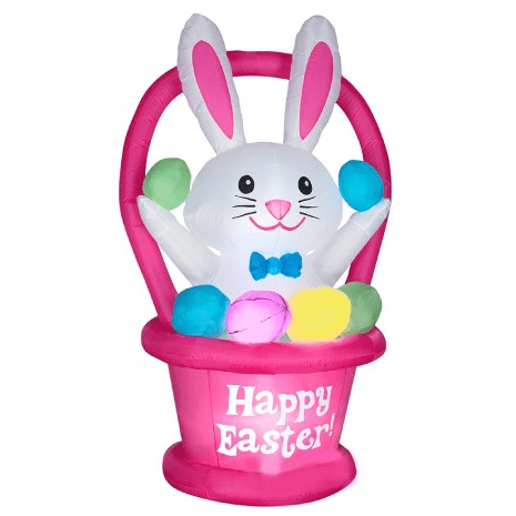 Gemmy Inflatables Special Event Inflatables 6' Pink Easter Bunny in Egg Basket Scene by Gemmy Inflatable 44078 6' Pink Easter Bunny in Egg Basket Scene by Gemmy Inflatable SKU 44078
