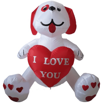Gemmy Inflatables Special Event Inflatables 6' White Valentine's Day Puppy Holding "I Love You" Heart by Gemmy Inflatable QM2015V0949-180