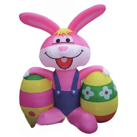 Gemmy Inflatables Special Event Inflatables 7' Air Blown Inflatable Easter Bunny with 2 Eggs by Gemmy Inflatables Y608