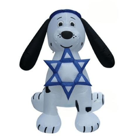Gemmy Inflatables Special Event Inflatables 7' Air Blown Inflatable Hanukkah Dalmatian Puppy Dog Star  by Gemmy Inflatables