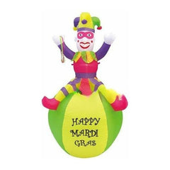 Gemmy Inflatables Special Event Inflatables 7' Air Blown Inflatable Mardi Gras Pink Jester On Ball by Gemmy Inflatables