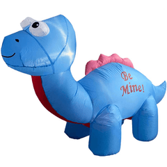 7' Blue Valentine's Day Dinosaur by Gemmy Inflatable