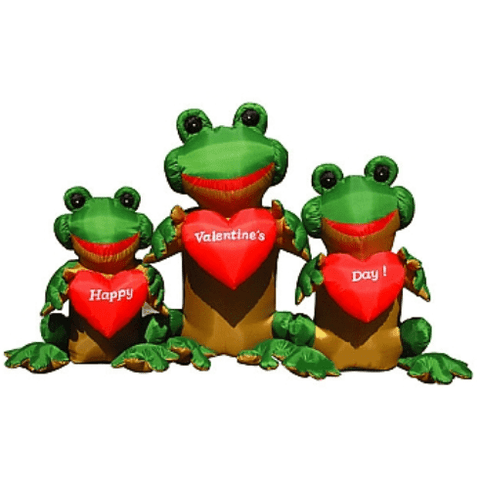 Gemmy Inflatables Special Event Inflatables 8" Valentine's Day Frogs Holding Hearts That Say  "Happy Valentine's Day " by Gemmy Inflatable Y302 8" Valentine's Day Frogs Holding Hearts That Say  "Happy Valentine's Day " by Gemmy Inflatable SKU# Y302