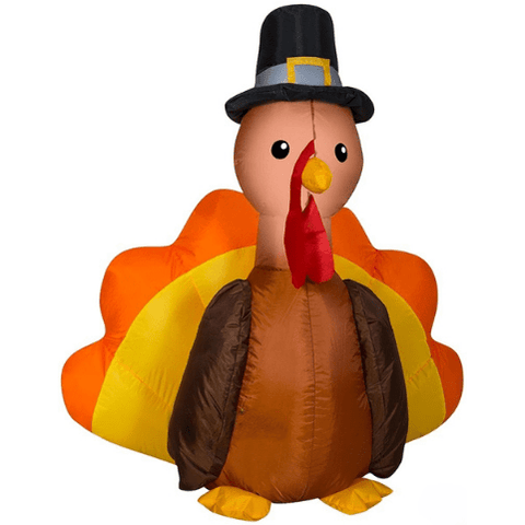 Gemmy Inflatables Thanksgiving Inflatables 3 1/2' Gemmy Airblown Inflatable Thanksgiving Harvest Turkey w/ Pilgrim Hat by Gemmy Inflatable 781880214533 445255 3 1/2' Airblown Inflatable Thanksgiving Harvest Turkey w Pilgrim Hat