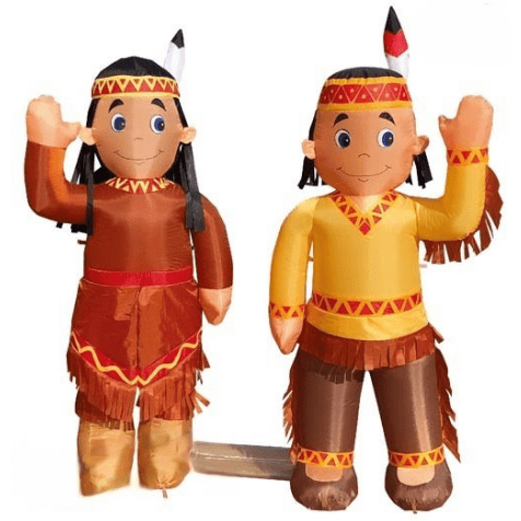 Gemmy Inflatables Thanksgiving Inflatables 5' Air Blown Inflatable Thanksgiving Indian Boy and Girl Combo by Gemmy Inflatables 781880210603 Y822 5' Air  Thanksgiving Indian Boy and Girl Combo by Gemmy Inflatables