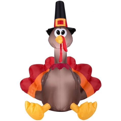 Gemmy Inflatables Thanksgiving Inflatables 5' Gemmy Airblown Inflatable Turkey w/ Pilgrim Hat by Gemmy Inflatables 781880204367 73774 5' Gemmy Airblown Inflatable Turkey w Pilgrim Hat by Gemmy Inflatables
