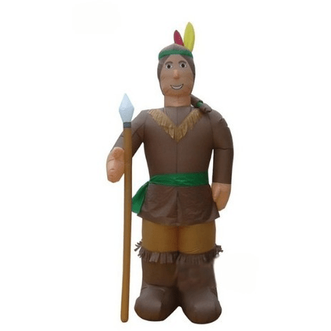 Gemmy Inflatables Thanksgiving Inflatables 7 1/2' Air Blown Inflatable Thanksgiving INDIAN Man Holding Spear by Gemmy Inflatables Y804A 7 1/2' Air Blown Inflatable Thanksgiving INDIAN Man Holding Spear