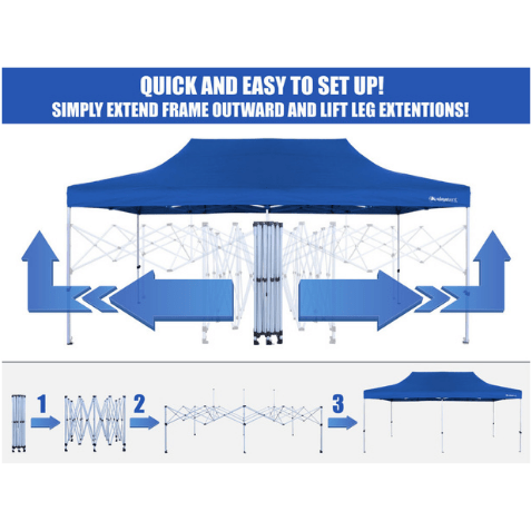 GigaTent Blue Pop Up Canopy 20 x 10′ by GigaTent GT 004