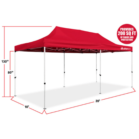 GigaTent Canopies & Gazebos 20' x 10' Red Pop Up Canopy by GigaTent 815886012357 GT 004 R 20' x 10' Red Pop Up Powder Coated Steel Canopy by GigaTent GT 004 G