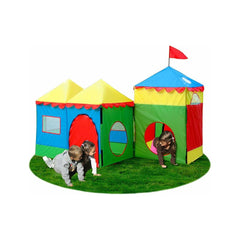 GigaTent Play Tents & Tunnels 2 In 1 Camelot Village Play Tent Roll-Up Side Door & Tunnel Port by GigaTent 815886010773 CT 042 2 In 1 Camelot Village Play Tent Roll-Up Side Door & Tunnel GigaTent