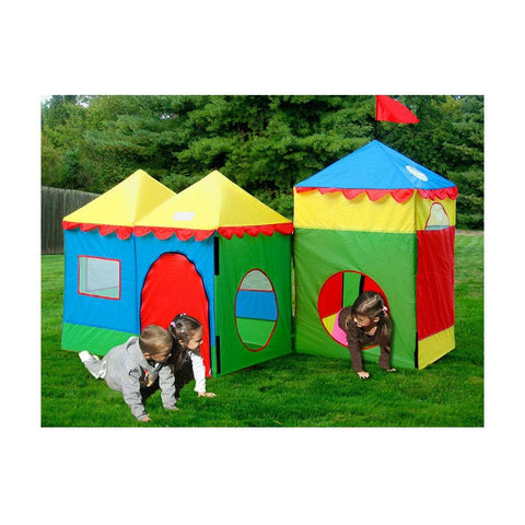GigaTent Play Tents & Tunnels 2 In 1 Camelot Village Play Tent Roll-Up Side Door & Tunnel Port by GigaTent 815886010773 CT 042 2 In 1 Camelot Village Play Tent Roll-Up Side Door & Tunnel GigaTent