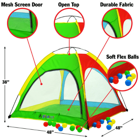 GigaTent Play Tents & Tunnels 2-Pole Dome Ball Pit Playhouse Includes 12 Colorful Plastic Balls by GigaTent 815886010766 CT 041 2-Pole Dome Ball Pit Playhouse  12 Colorful Plastic Balls by GigaTent