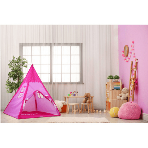 GigaTent Play Tents & Tunnels Cozy Cottage Teepee Play Tent for Girls, Indoors and Outdoors for Children, Pink House by Gigatent 815886017048 CT 147 Cottage Teepee Play Tent for Girls, Indoors Outdoors for Children