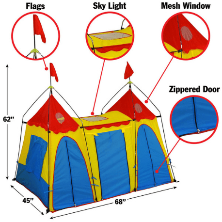 GigaTent Play Tents & Tunnels Kids Fantasy Palace Play Tent 2 Castle Towers by GigaTent 815886010407 CT 004 Kids Fantasy Palace Play Tent 2 Castle Towers by GigaTent SKU# CT 004