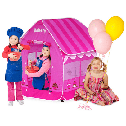 GigaTent Play Tents & Tunnels Pink Pop Up Bakery Play Tent With Pop Up Service Window by Gigatent 815886012005 CT 086