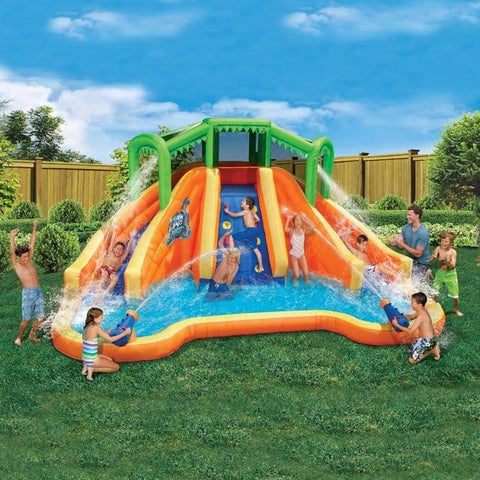H20GO Water Parks & Slides Twin Falls Lagoon Water Park w/ 2 Slides & Cannons by Banzai 191124903688 90368 Twin Falls Lagoon Water Park w/ 2 Slides & Cannons by Banzai SKU# 90368