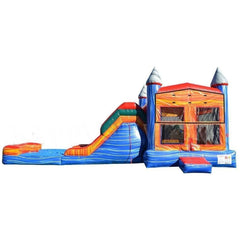 Happy Jump Inflatable Bouncers 15'H 5in1 Super Combo Double Lane with Pool (Marble) by Happy Jump 781880277484 CO2190-1M