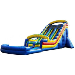 22'H Double Lane Water Slide Primary Colors by Happy Jump