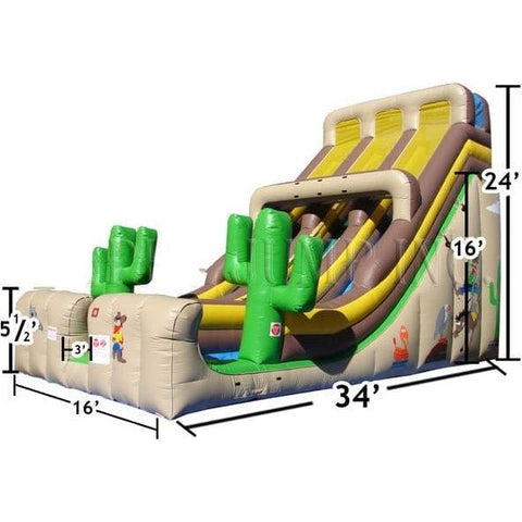 Happy Jump Inflatable Bouncers 24'H Double Lane Slide - Western by Happy Jump 781880247838 SL3163 24'H Double Lane Slide - Western by Happy Jump SKU#SL3163