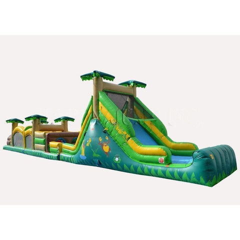 Happy Jump Inflatable Bouncers Obstacle Course 3 PLUS (16ft Slide)-Tropical (Wet & Dry) by Happy Jump IG5123-16 15'H Obstacle Course 3 Tropical by Happy Jump SKU# IG5123