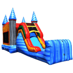 30'L 14'H 5 in 1 Super Combo Castle Marble by Happy Jump