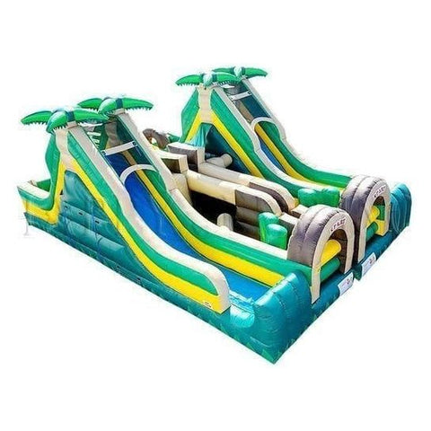 Happy Jump Water Parks & Slides 14'H Tropical Dual Lap Obstacle Challenge by Happy Jump 781880252511 IG5207 14'H Tropical Dual Lap Obstacle Challenge by Happy Jump SKU#IG5207