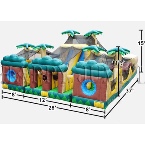 Happy Jump Water Parks & Slides 15'H 3 Piece Tropical Obstacle Course by Happy Jump 781880252535 IG5212 15'H 3 Piece Tropical Obstacle Course by Happy Jump SKU#IG5212